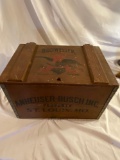 Budweiser bicentennial wooden crate.