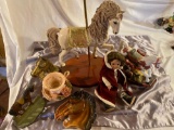 Brass Horse Head, Horse Bookend, Ceramic Doll, Carousel Horse
