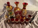 Bohemian Style Glass, Perfume Bottles