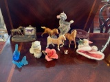 Horse Figurines, Mortens Figurines, Metal Horse Picture Holder, Lenox Cat