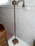 Unmarked old painted iron floor lamp, 58