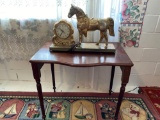 Horse statue clock.