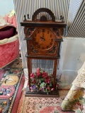 Early Clock with Wire Screened Flowers