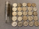 (49) 1947 & 1948 Roosevelt & (1) 1942 Mercury silver dimes, Uncirculated. Bid times fifty.