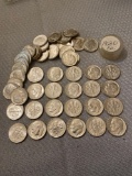 (50) 1956-D Roosevelt silver dimes. Bid times fifty.
