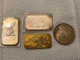 (4) Solid silver ingots, each one Troy ounce .999 silver. Bid times four.
