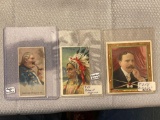(3) Tobacco trading cards(1725 Prussian Officer, American Indian, John Daly billiard pro).