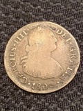 1804 Peru two reales silver coin (Carolus IIII).