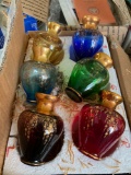 Bohemian Glass Vase, Perfume Bottles, Ruby Glass Style Plates
