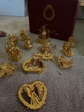 The Danbury Mint Gold Christmas Collection Ornaments