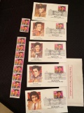 Elvis Presley first day covers & unused stamps.