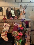 Donna Madden, Mogadore, OH, Hand Sculpted Santa Clause Figurines, Christmas Tree and Stockings with