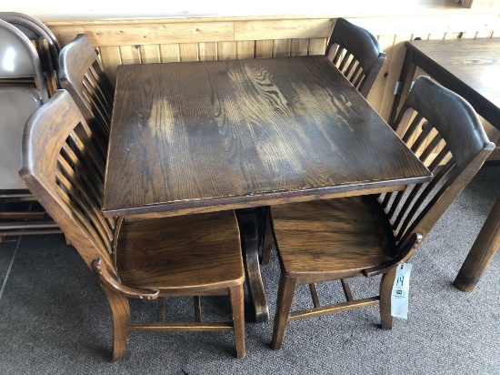 Oak Table and (4) Oak Chairs