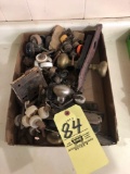 Box full of ant. door knobs and casters