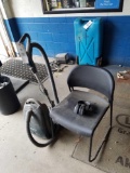 Kenmore vac, office chair and earmuffs