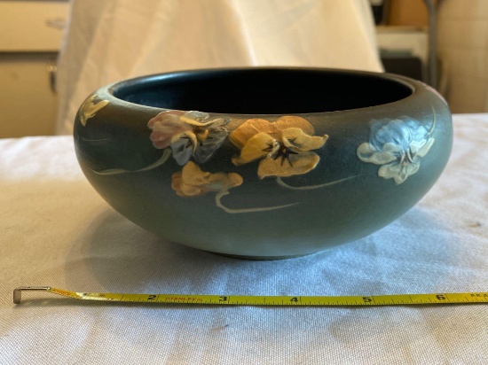 Weller floral painted bowl, 6.5" dia. x 3" tall.