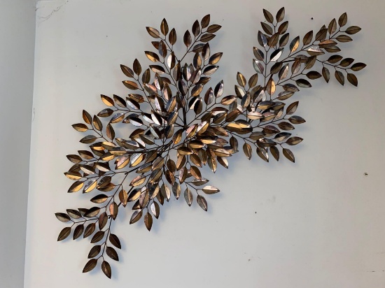 C. Jere signed metal leaves wall plaque, approximately 44 x 38.