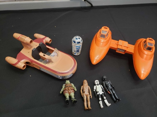 Star Wars Kenner sonic landspeeder cloud car and figures