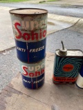 Oil Advertising, SOHIO, Permatex Can, Gulf, Cone Top Anti Freeze, Wooster Ohio Red Head Antifreeze