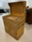 Folk art mustard yellow painted dry sink made of wood soap crates