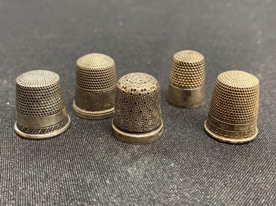 (5) Sterling Silver thimbles