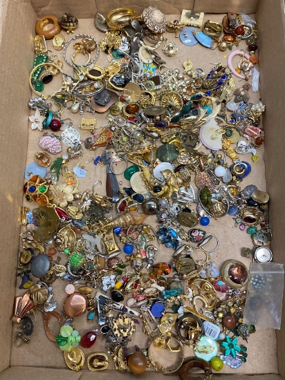 Box of mostly earrings, charms and more