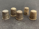 (5) Sterling Silver thimbles