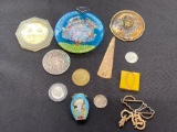 Silver Mercury & Roosevelt dimes, tokens, cloisonne, bakelite and more