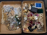 2 boxes of assorted costume jewelry
