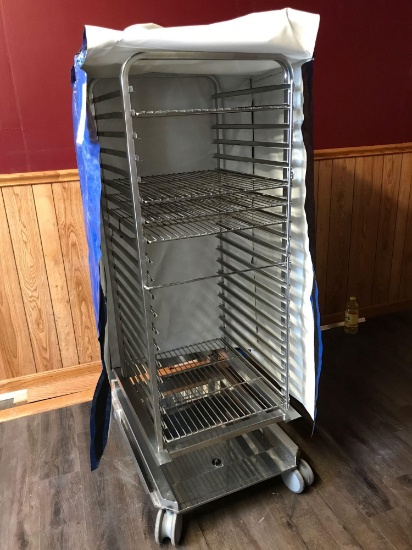 Stainless Steel Pizza Rack on Castor Base with Insulated Cover