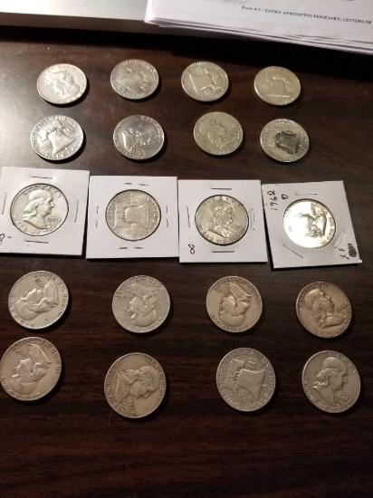 Silver Franklin halves, bid x 20