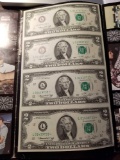 Set of uncut $2 notes, 1976