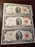 $2 red seal notes, bid x 3