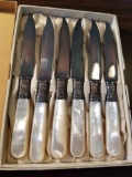 Set of 6 knives marked sterling on handles