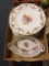 Dresden Flowers 8 dinner plates, oval dish