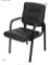 Black leather side office chair