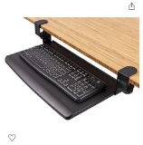Black clamp on keyboard tray