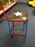 Americana theme painted stool