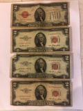 (4) $2 bills 1928 1953