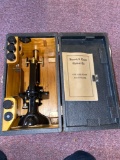 Vintage Bausch and Lomb Optical Co. Microscope with case and original manual