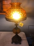 Moon and Stars amber glass lamp