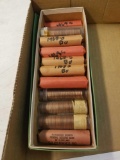 17 rolls Lincoln pennies, most brilliant, UNC