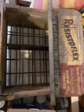 Resistoflex advertising sign, wooden crate