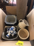 Box of pottery, glassware, vase, etc