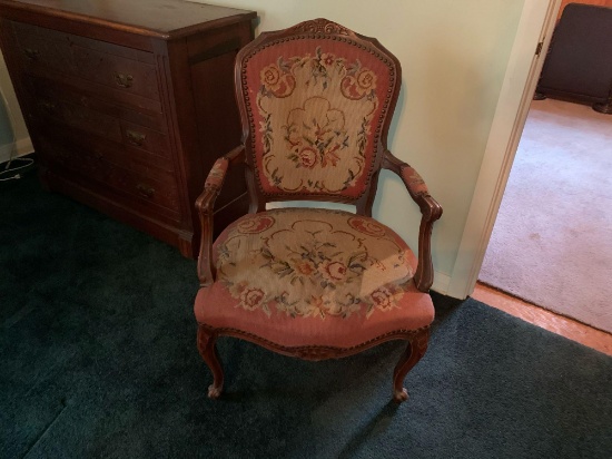 Victorian upholstered rocker & victorian side chair