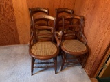 (4) late 1800s Victorian cane bottom Side Chairs