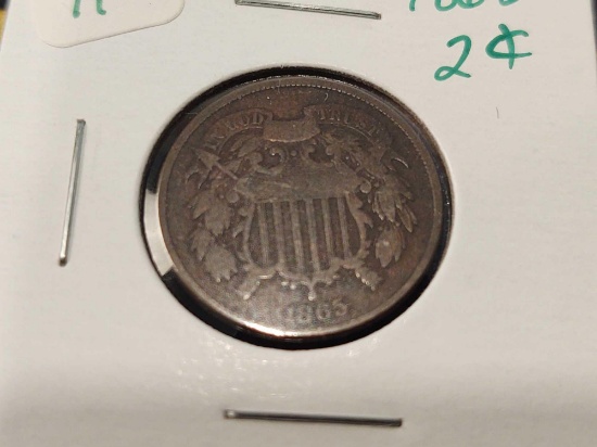 1865 2-cent piece