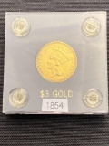 1854 United States $3 gold