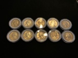 (10) 1964 Silver Quarters with Plastic Protective Case
