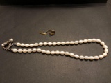 Sterling and 14K Pin, Necklace with Sterling Loop and 18K Flower
